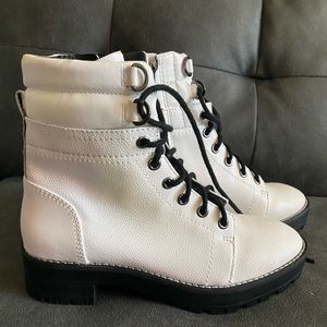 White combat boots